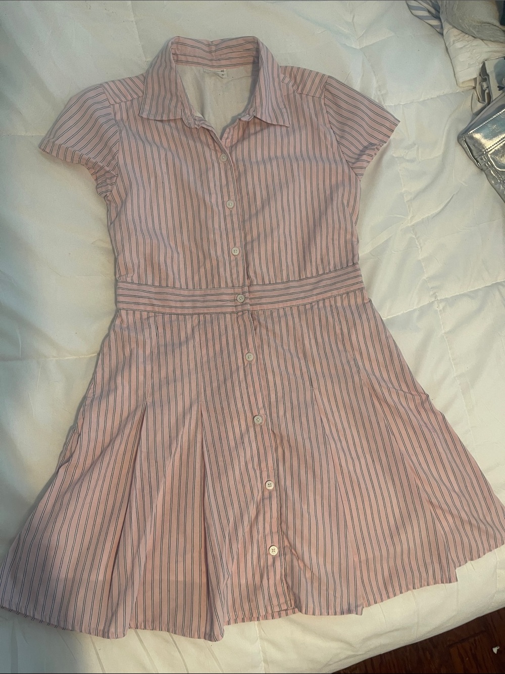 Girls' Pink Striped Shirt Dress size 12/12